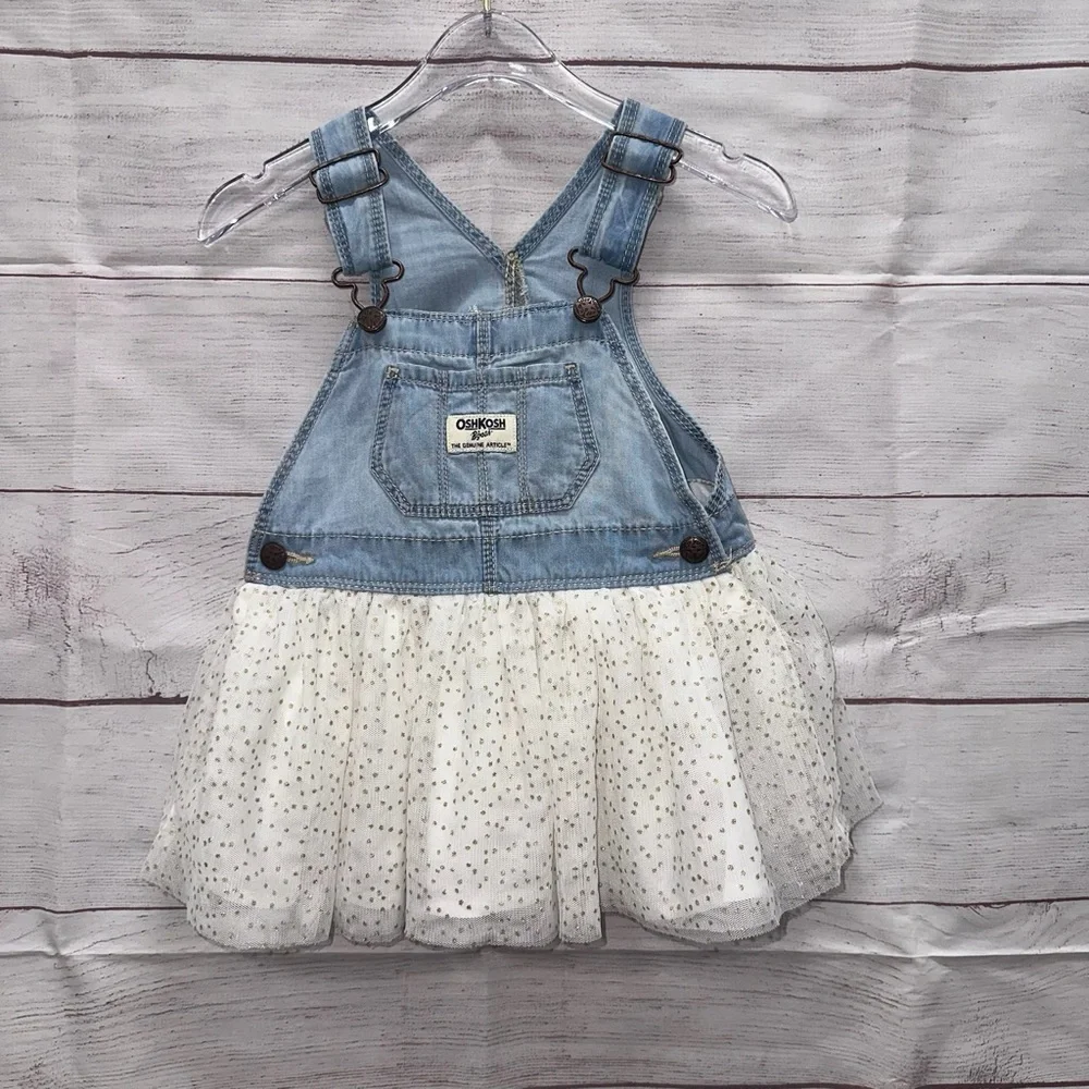 OshKosh B’Gosh Girls Overall Tulle Dress Size 18 Months